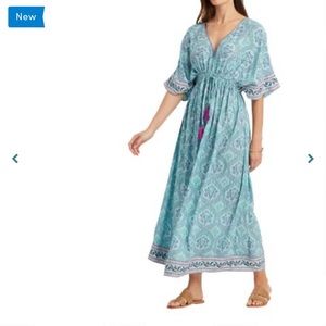 Blue And Purple Paisley Mira Kaftan Dress